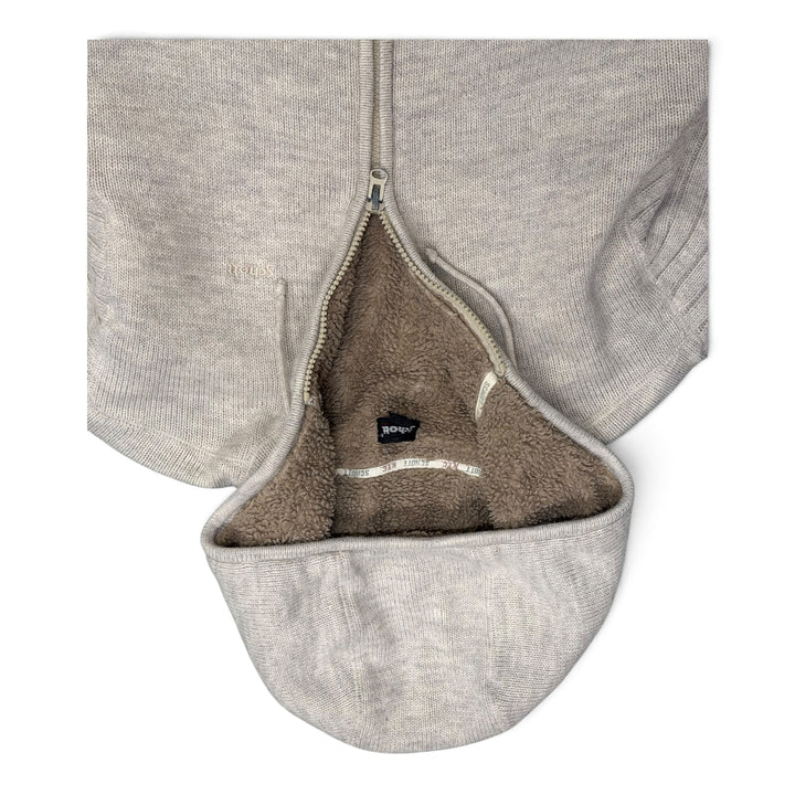 Vintage Schott Fleece Lined Zip Up  Hoodie Beige (XL)
