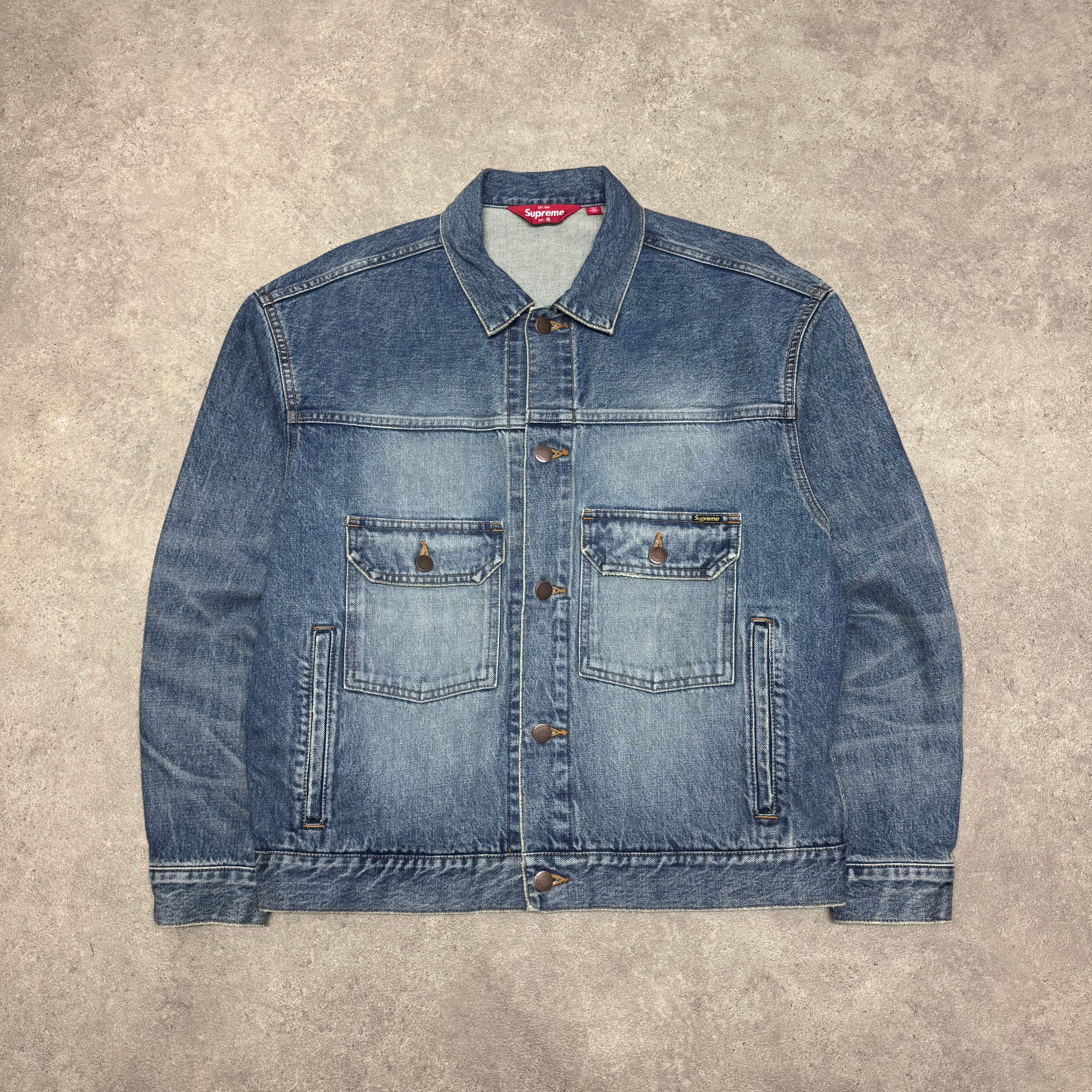 Supreme Distressed Selvedge Trucker Supreme Distressed Selvedge