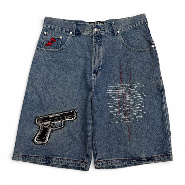 Vintage 90's Arivie Baggy Denim Shorts Blue (36")