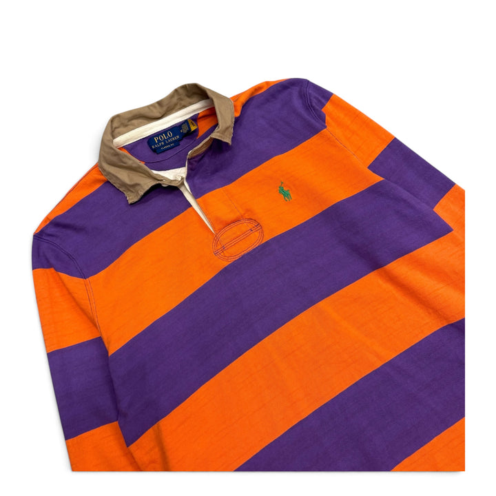 Polo Ralph Lauren Purple & Orange Rugby Polo Shirt (M)