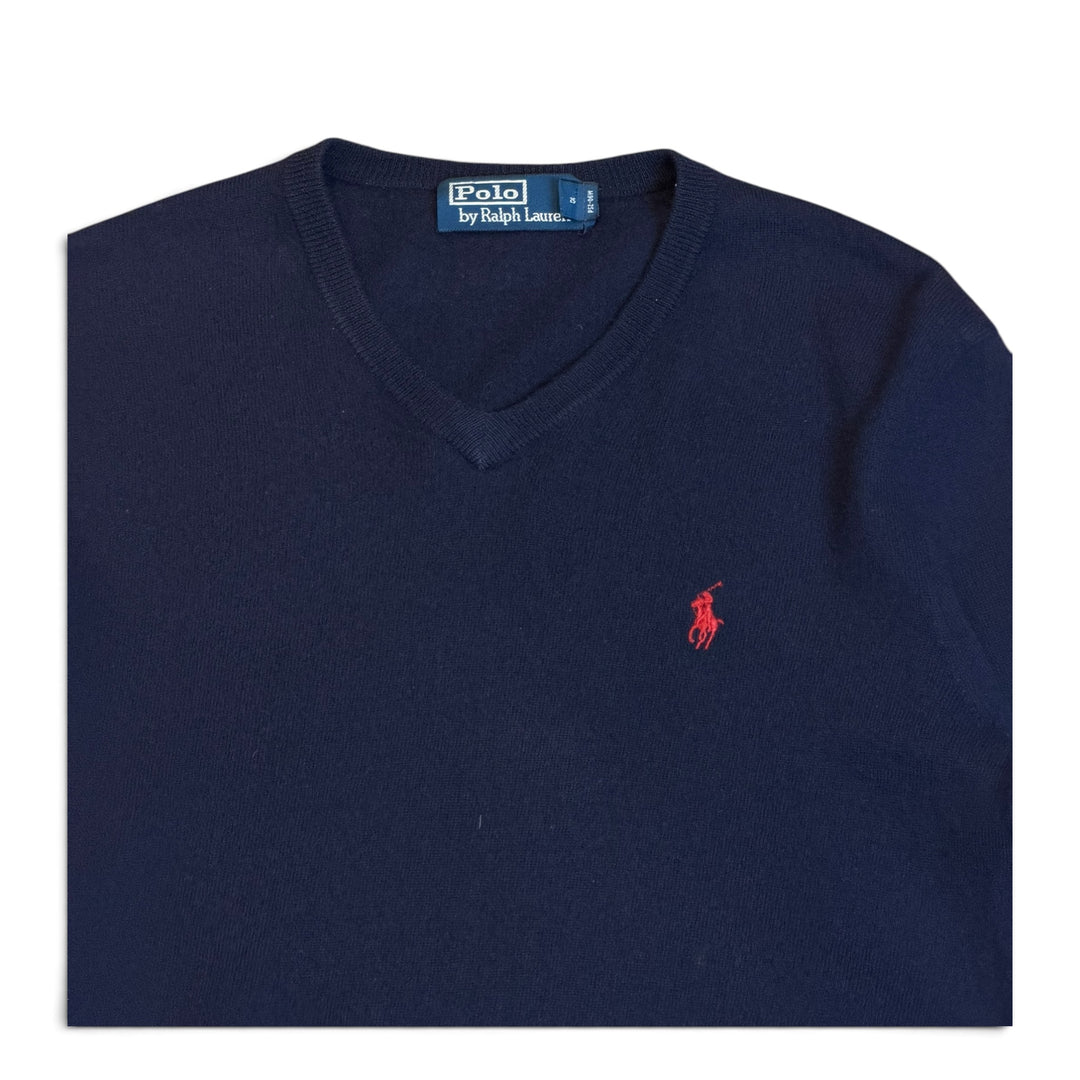 Vintage Polo Ralph Lauren navy knitted jumper (S)