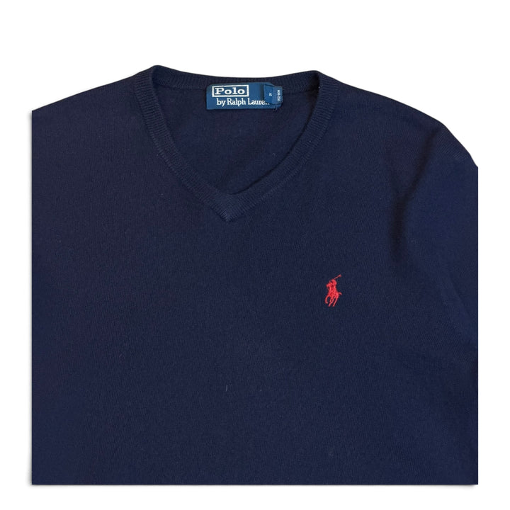 Vintage Polo Ralph Lauren navy knitted jumper (S)