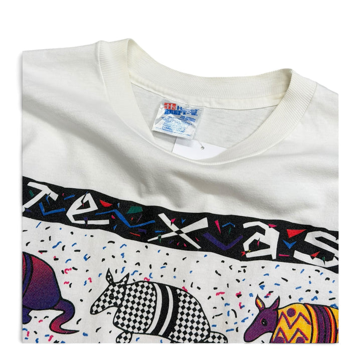 Vintage 90's Texas Graphic Long Sleeve T shirt White (XL)