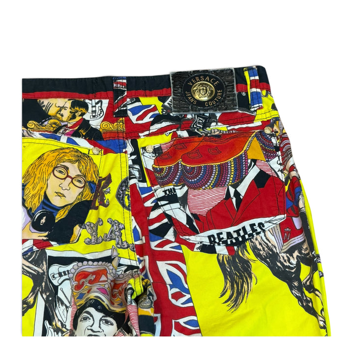 Vintage Versace Jeans Couture Beatles Patterned Trousers (24)