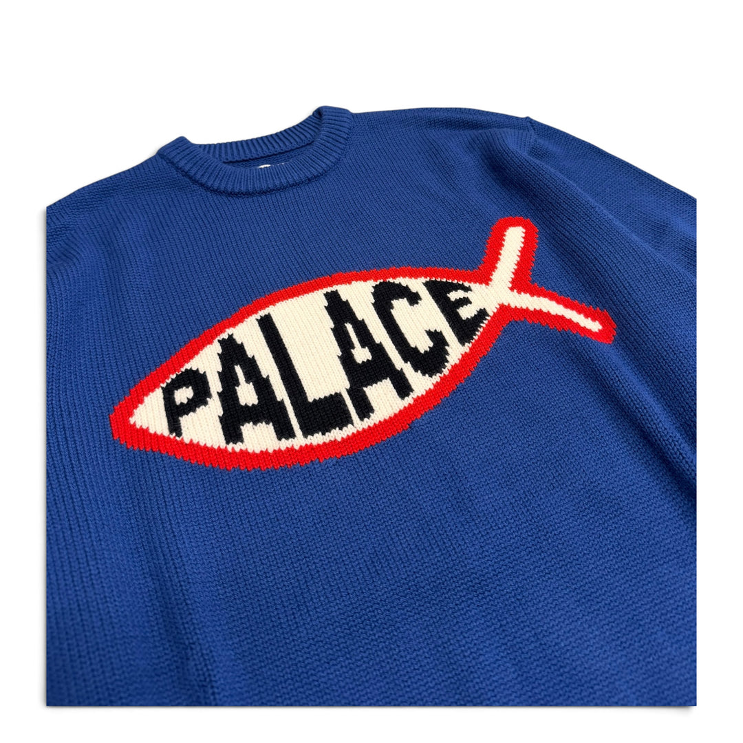 Palace Plaice Knitted Jumper Blue (M)