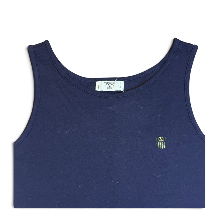 Vintage Valentino Navy Cotton Vest Top (Women's Large)