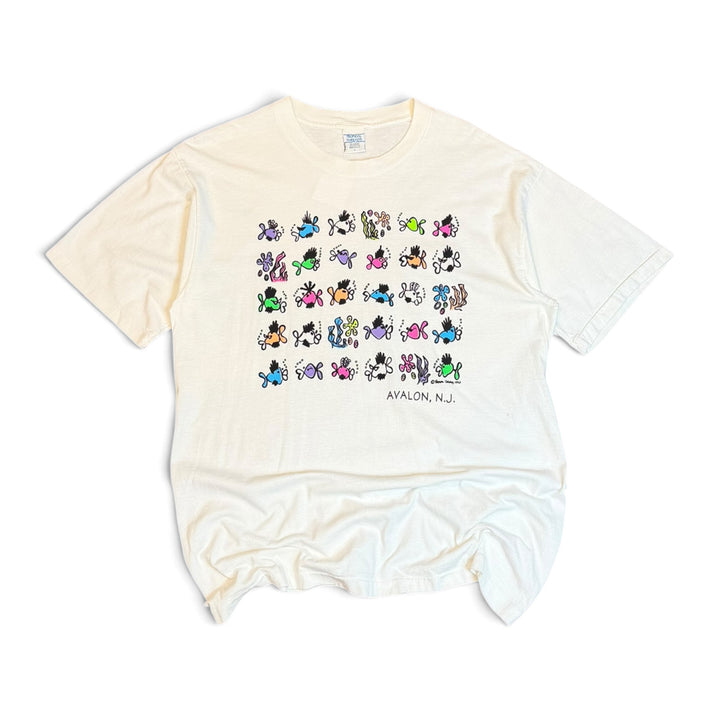 90's Vintage Tropical Threads White Graphic T-Shirt (L)