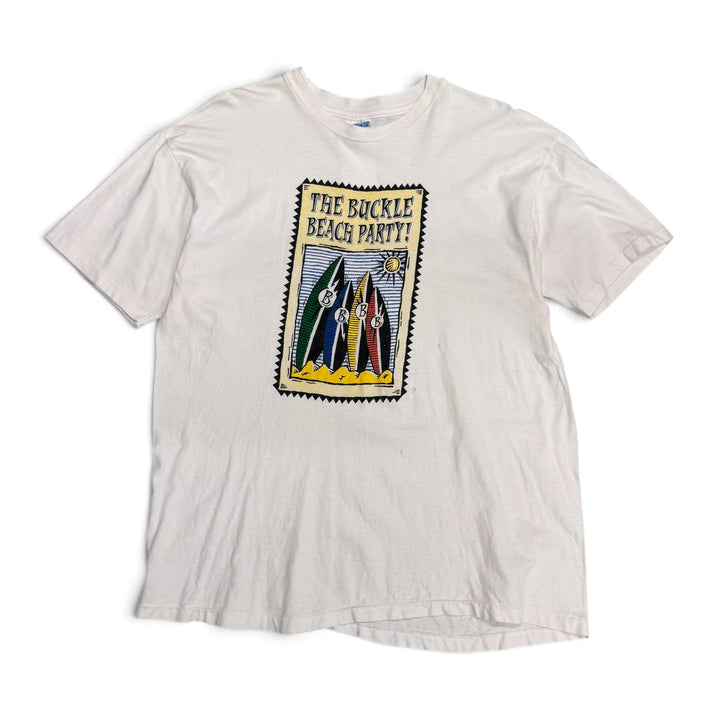 Vintage 90's The Buckle Beach Party Graphic T shirt White (XL)