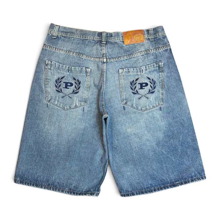 Vintage Phat Farm Light Blue Washed Baggy Denim Shorts (36)