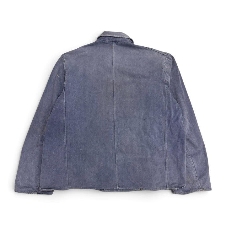 Vintage Distressed Faded Blue French Chore Jacket (M)