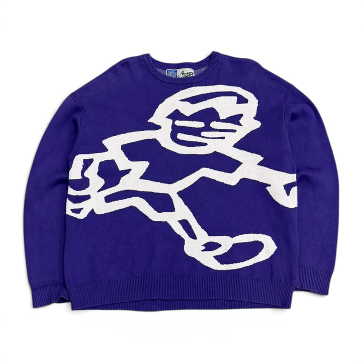 Always Do Purple & White Heavy Knitted Sweatshirt (XL)