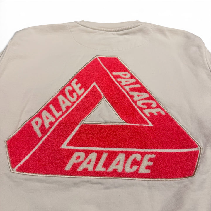 Palace Fleece Tri-Ferg Crew Sweatshirt Off White (XL)