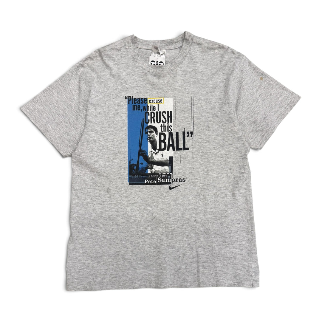 90's Vintage Nike Grey Pete Sampras Graphic T-Shirt (L)