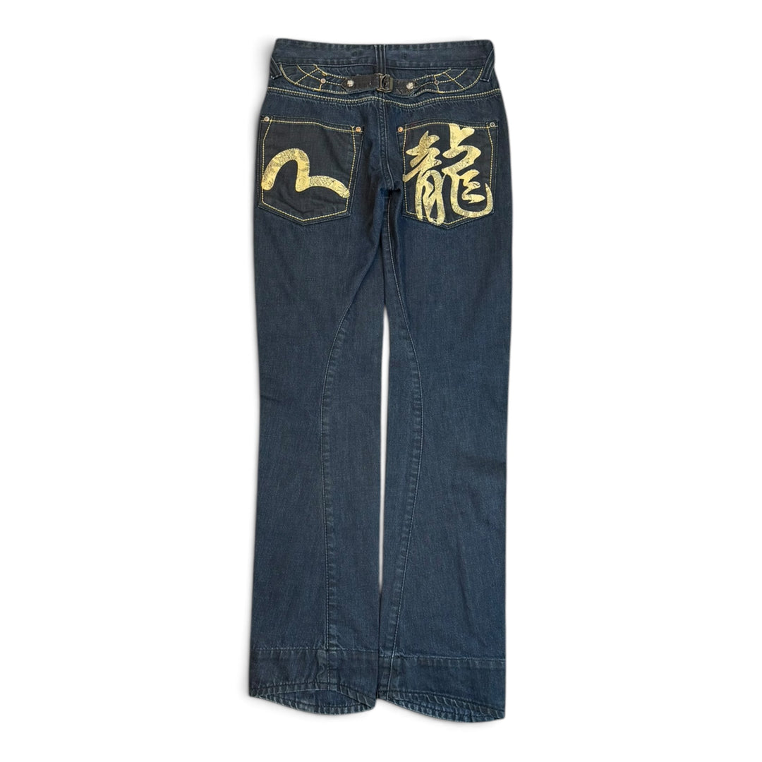 Vintage Evisu Jeans Dark Blue Denim Trousers (28)