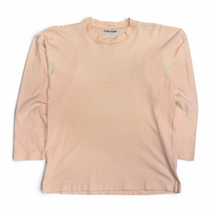 Vintage 90's Stone Island Center Logo Long Sleeve Pink (S)