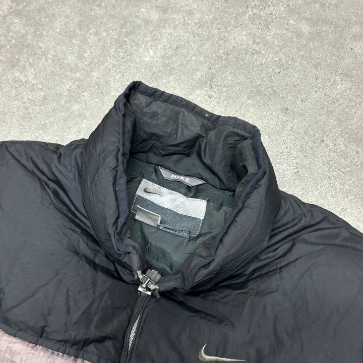 00's Vintage Nike Grey Square Quilted Puffer Jacket (L)