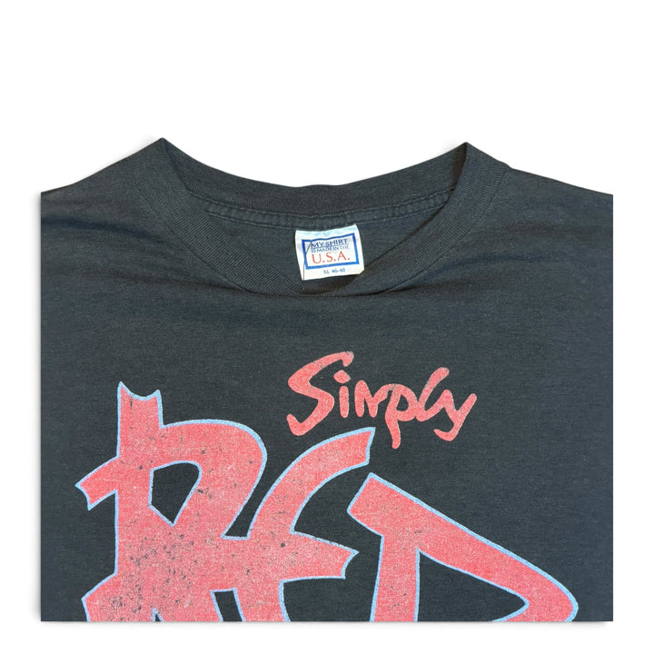 1986 Vintage Simply Red Black Graphic T-Shirt (XL)