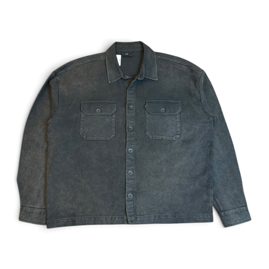 LFDY Black Faded Heavyweight Button Up Jacket (L)