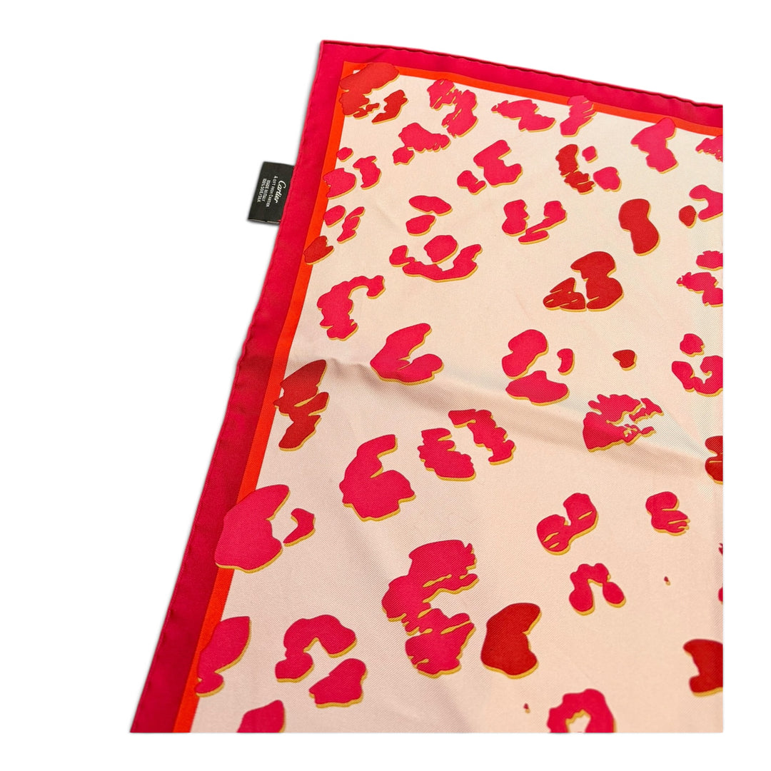 Cartier a pink Silk Jaguar Scarf