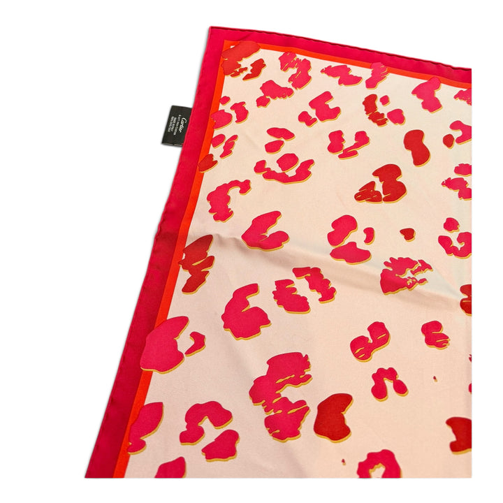 Cartier a pink Silk Jaguar Scarf