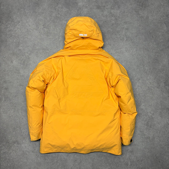 Palace x Rapha Gore-Tex Yellow Hooded puffer Jacket (XL)