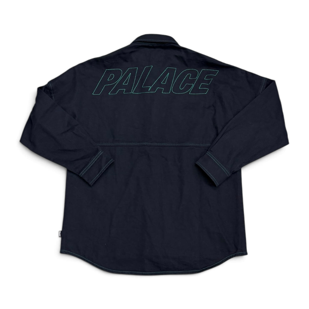 Palace Stitch Up Drop Shoulder Shirt Jacket Navy (XL)