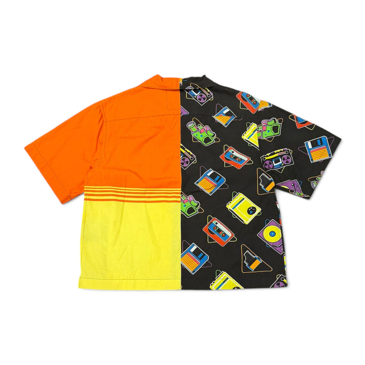 Prada Orange Patterned Bowling Short Sleeve Shirt (M)
