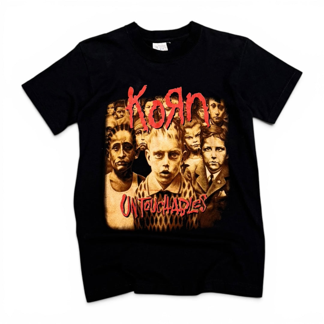 90's Vintage Korn Black Graphic T-Shirt (S)