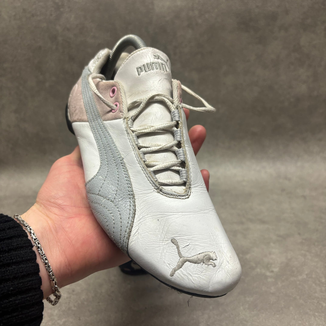 Vintage Puma Women's White, Silver & Pink Trainers (UK6.5)