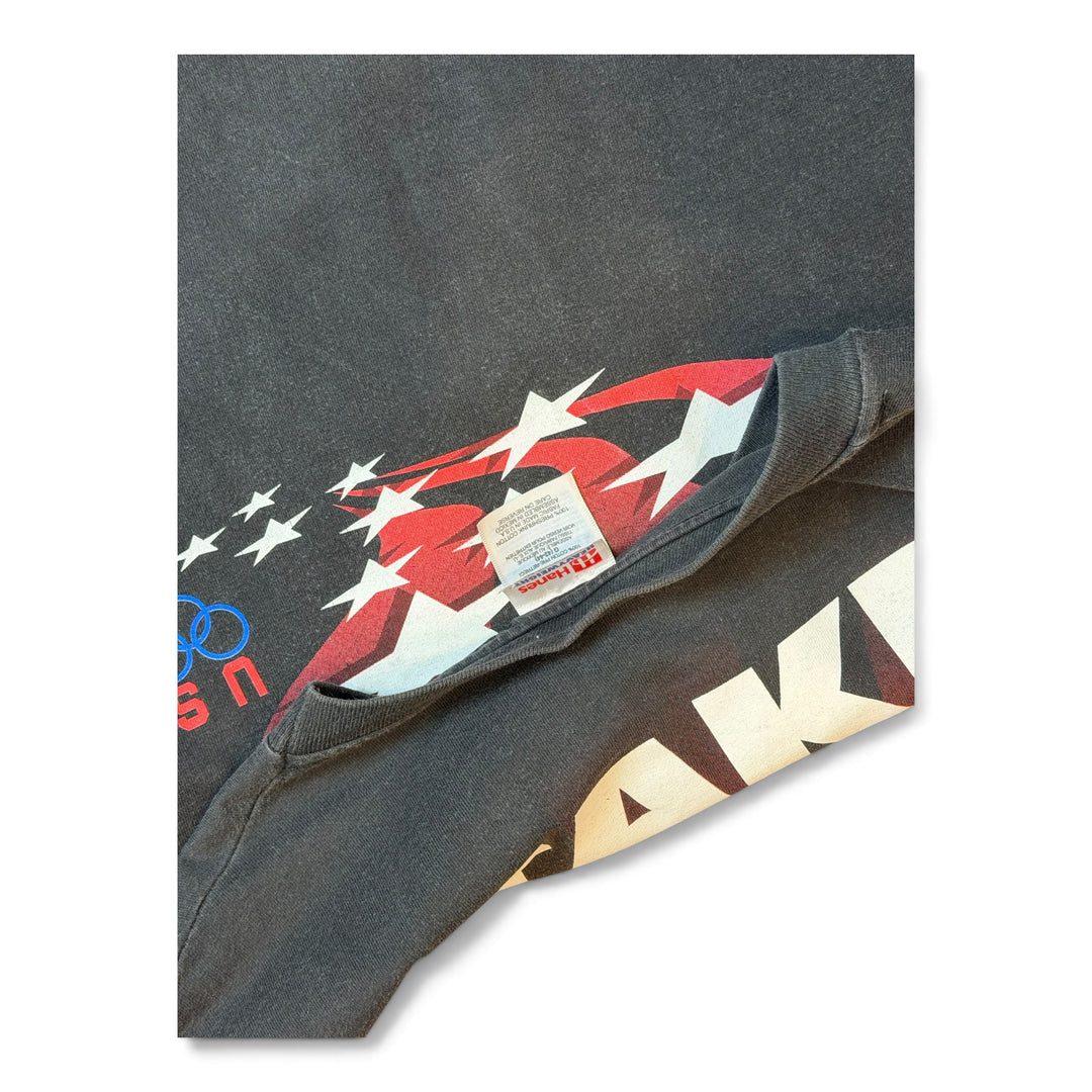 90's Vintage USA Olympics Black Graphic T-Shirt (L)