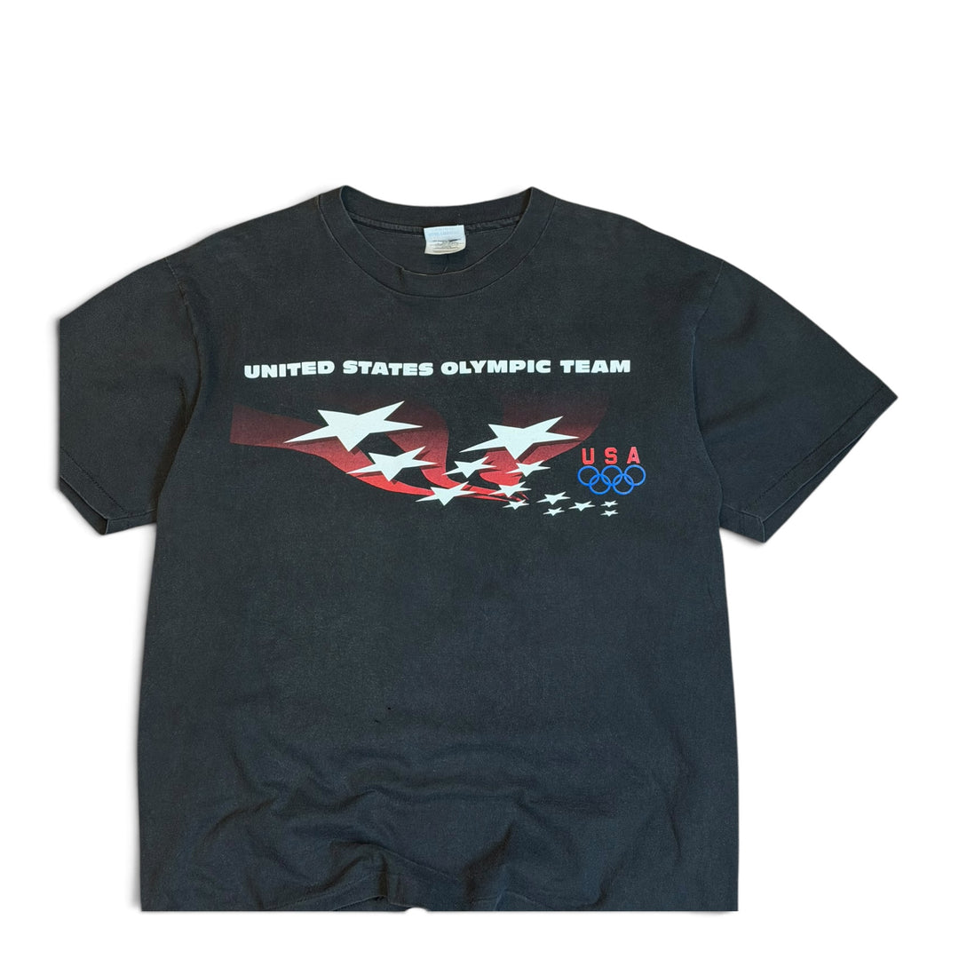 90's Vintage USA Olympics Black Graphic T-Shirt (L)