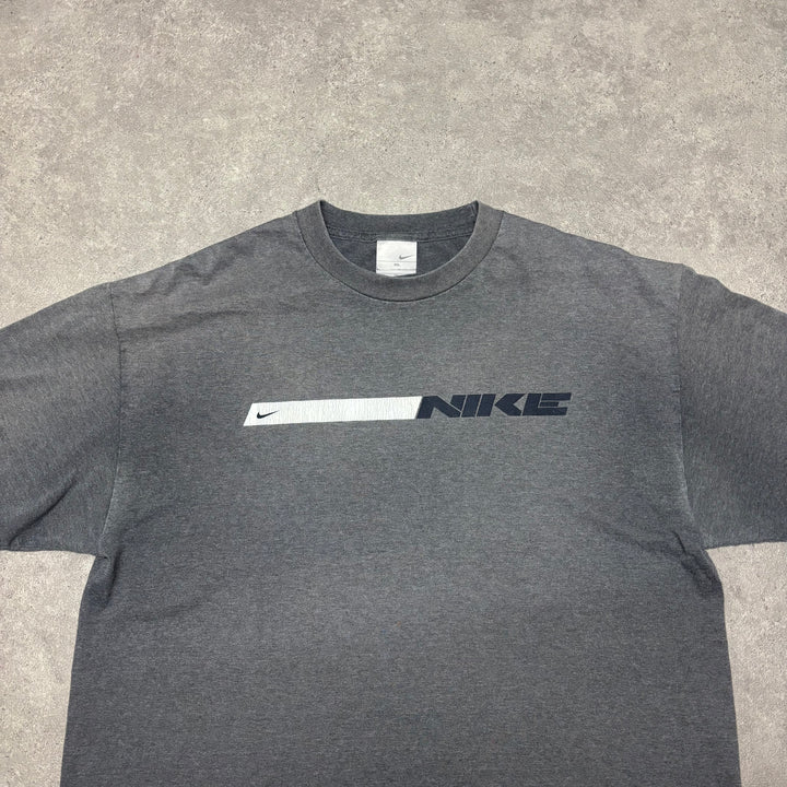 00's Vintage Nike Grey Spell Out T-Shirt (XL)