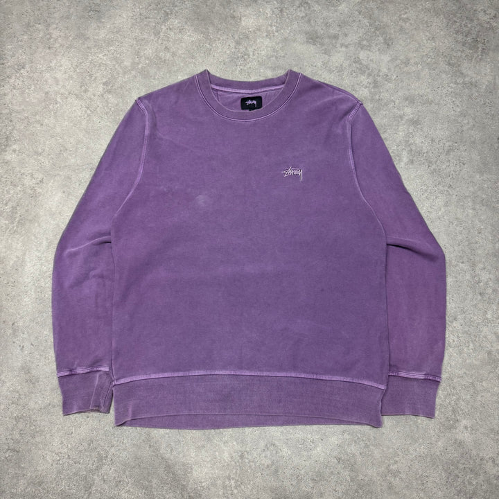 Stussy Crew Neck Purple Sweatshirts (L)