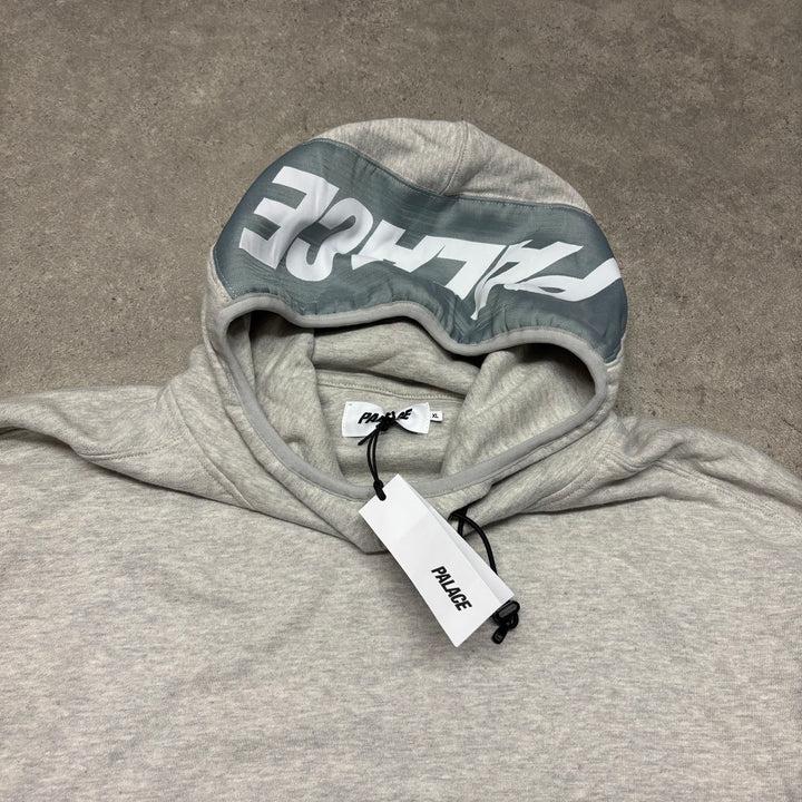 Palace Giant Woven Grey Pullover Hoodie (XL)