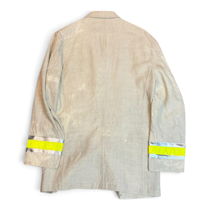 Rare 96 Runway Vintage Comme De Garcons Beige Linen High Vis Blazer Jacket (M)