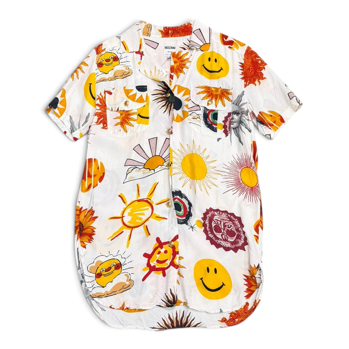 Vintage Moschino Sun & Smiley Face Patterned Shirt (S)