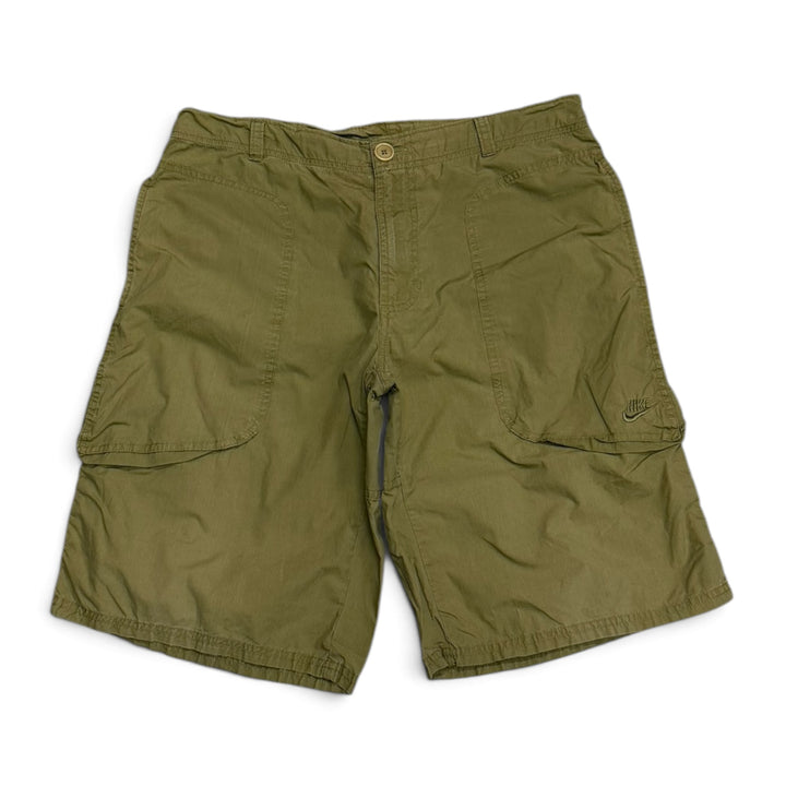 00's Vintage Nike Green Technical Cargo Shorts (M)