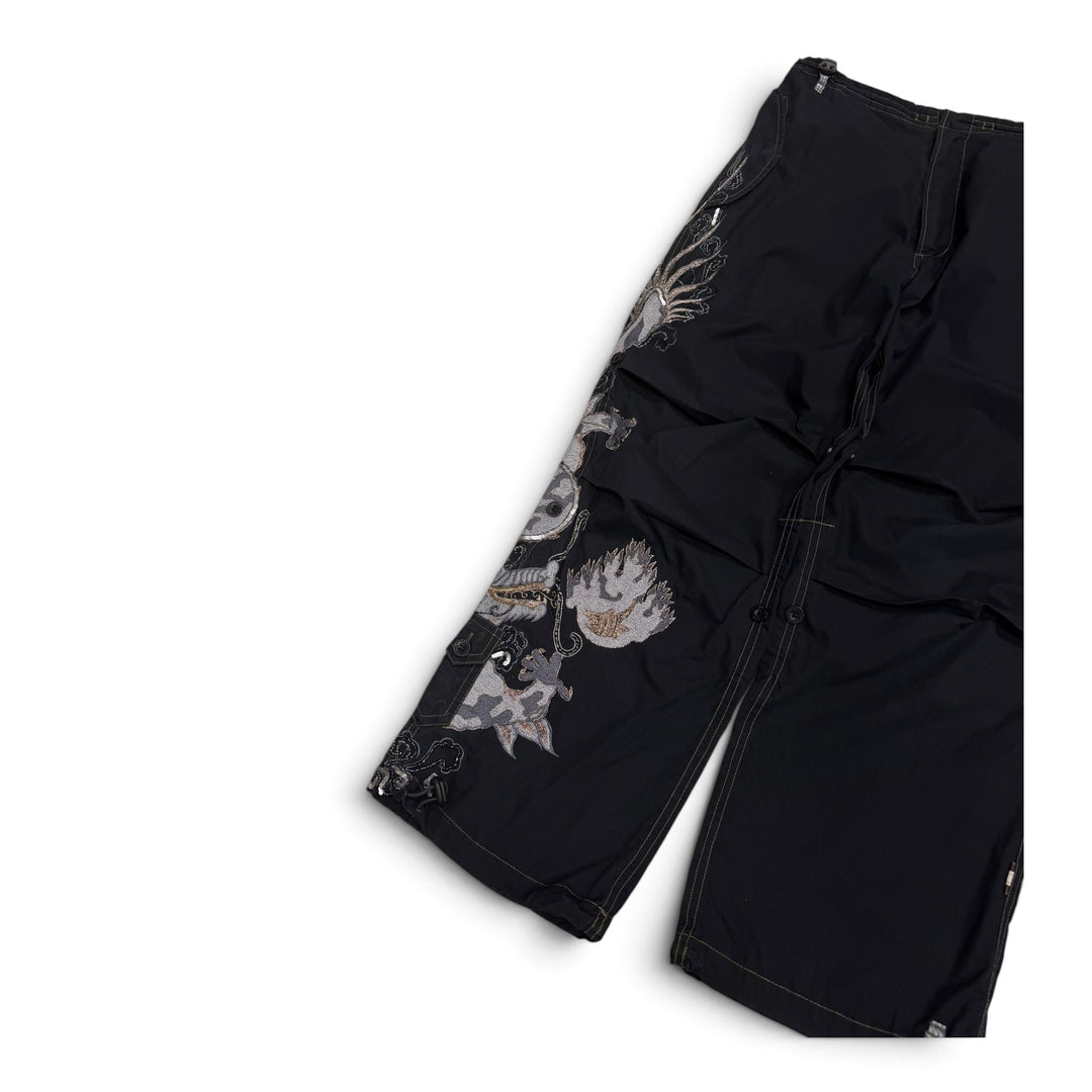 Maharishi Black Embroidered Dragon Snow Pants (M)