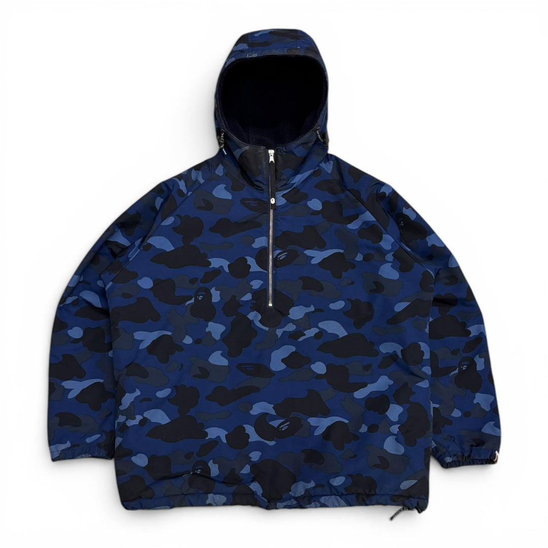 Bape Blue Camo Fleece Lined Pullover Jacket (M)