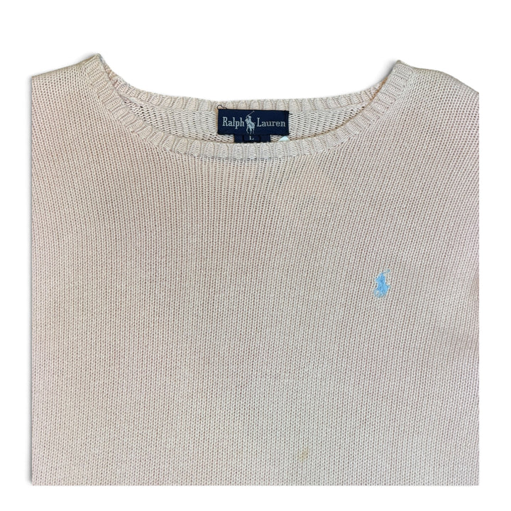 Vintage Polo Ralph Lauren Pastel Pink Knitted Jumper (L)