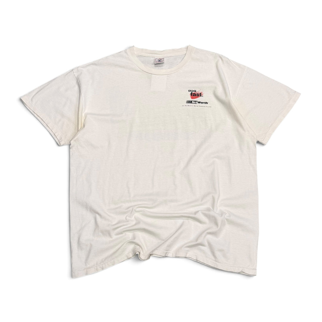 90’s Vintage Networth White Graphic T-Shirt (XL)