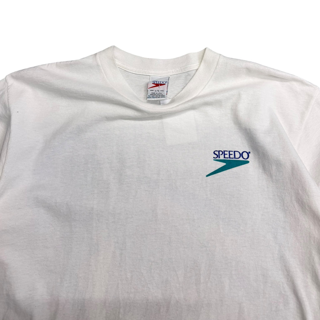 Vintage Single Stitch Speedo Graphic T shirt White (L)