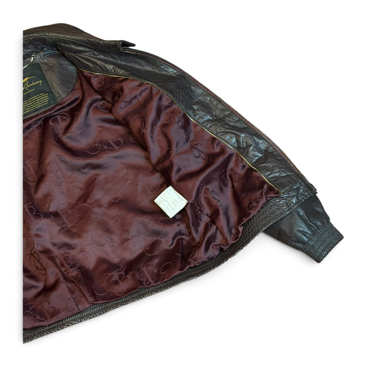 Vintage Thomas Burberry Burgundy Leather Jacket (Women's M)