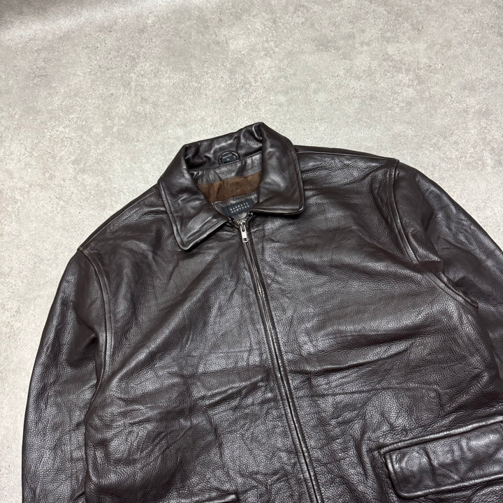 Vintage Barneys New York Brown Leather Jacket (XL)