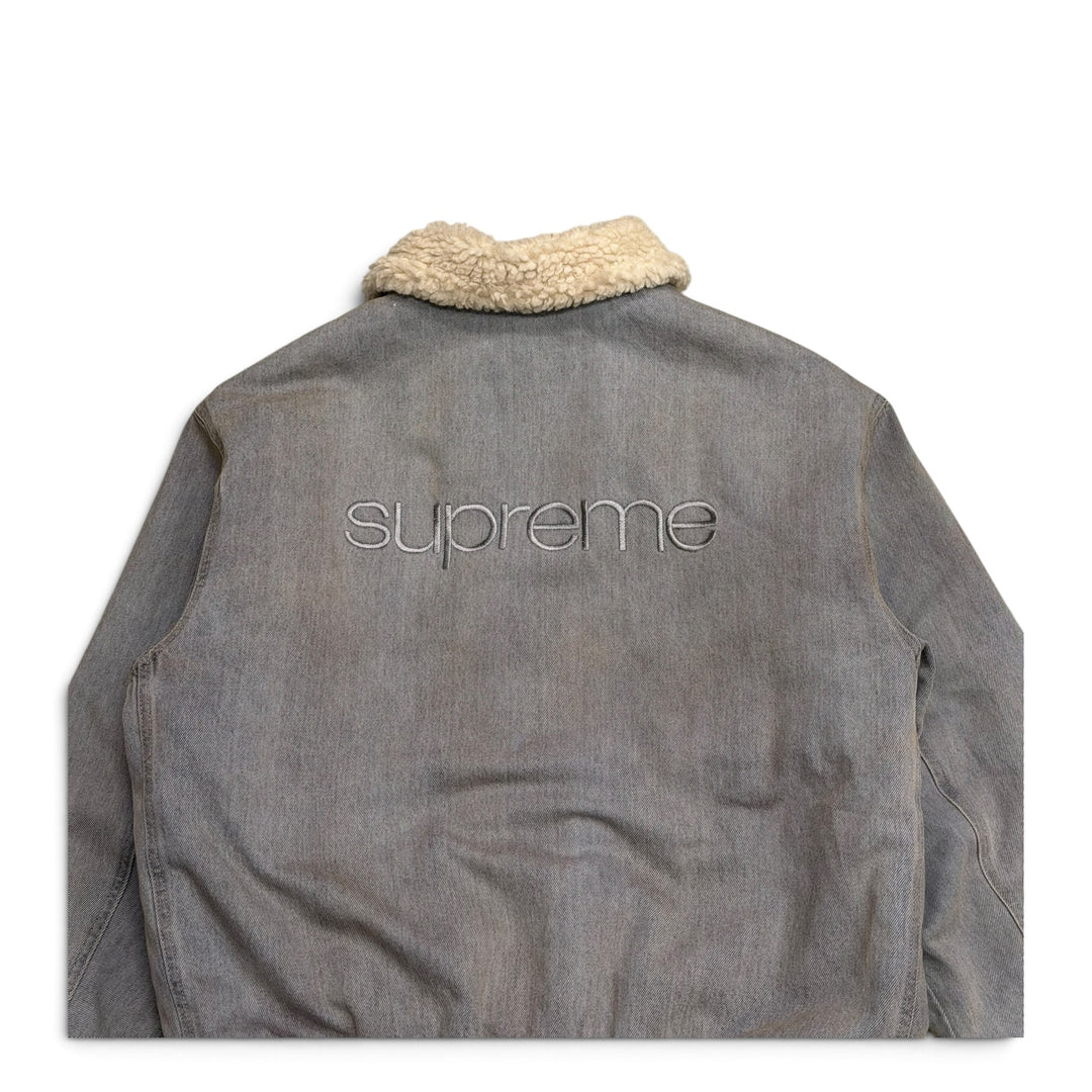 Supreme Faux Shearling Lined Bomber Jacket Grey (M)