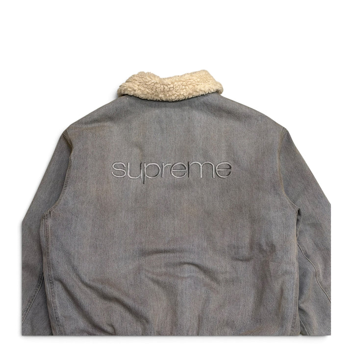 Supreme Faux Shearling Lined Bomber Jacket Grey (M)