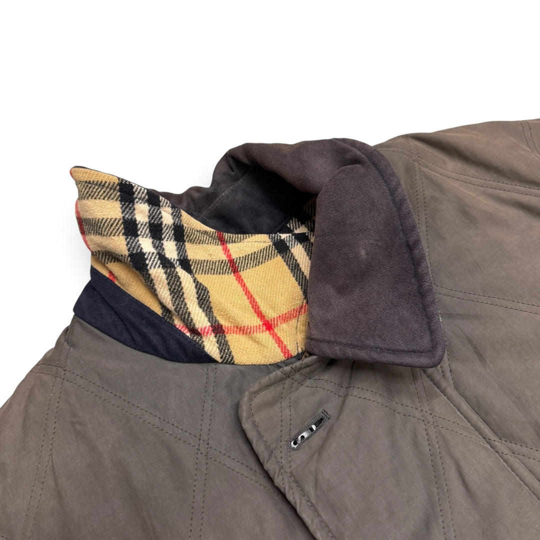 Vintage Burberrys Quilted Jacket Faded Grey (L)