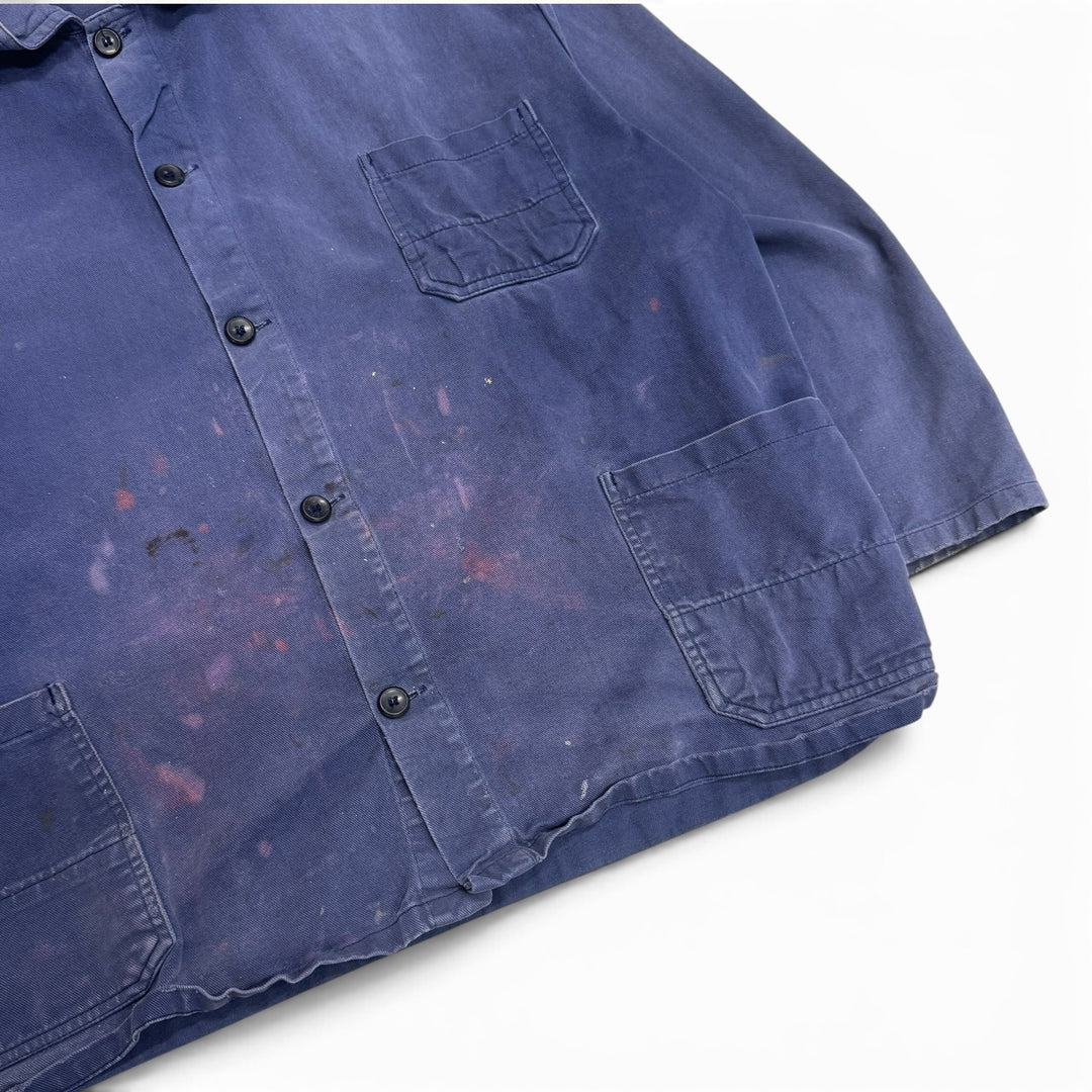 Vintage Distressed Faded Blue French Chore Jacket (XL)