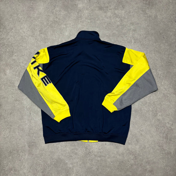 90's Vintage Nike Yellow & Navy Tracksuit Jacket (XL)