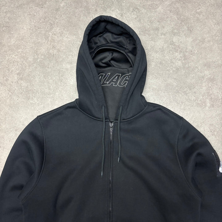 Palace Black Facemask Thermal Full Zip Hoodie (L)